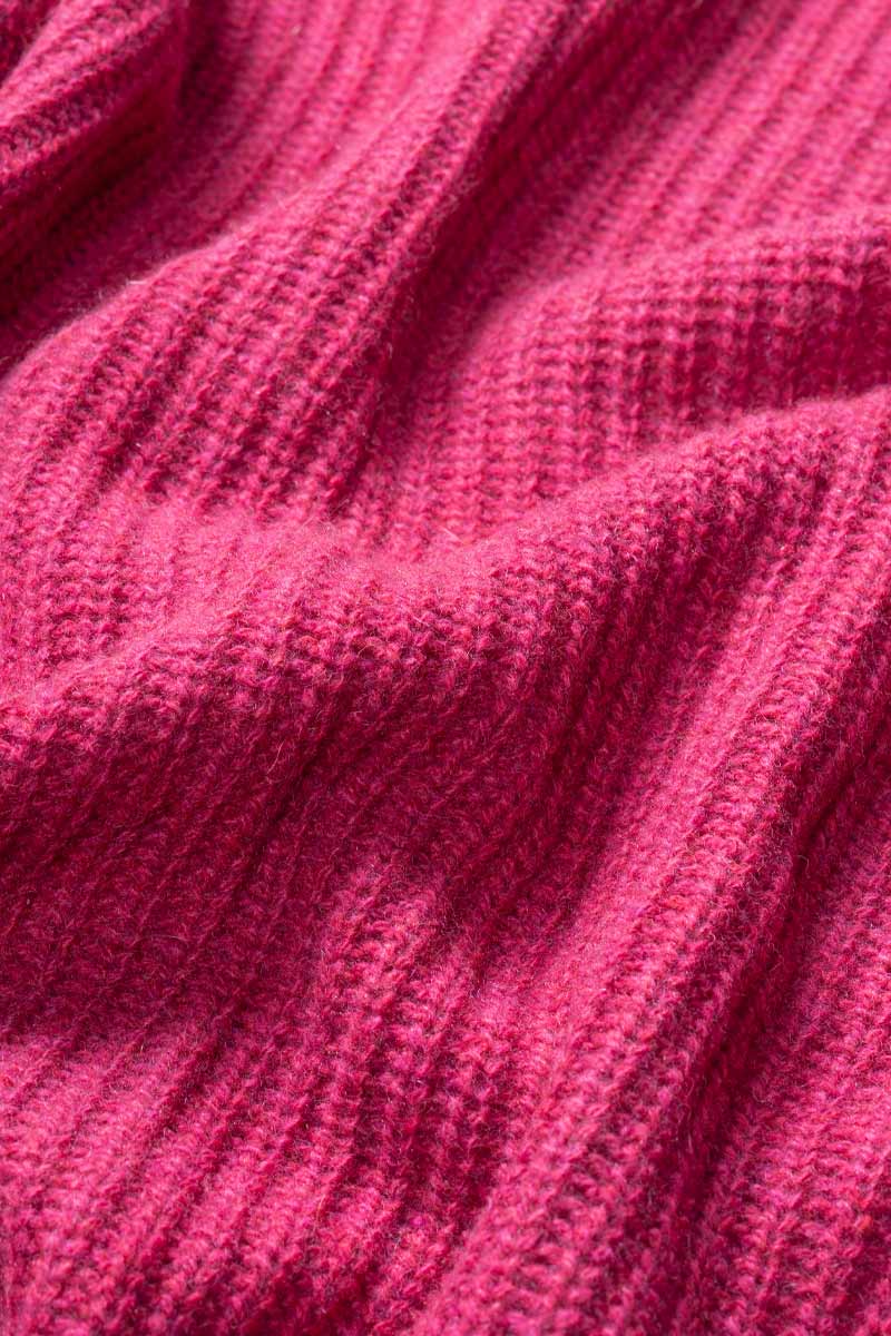 Cardigan Donna Cashmere Rigenerato Margherita Rosa Ciclamino