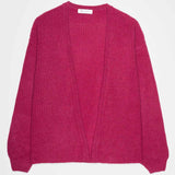 Cardigan Donna Cashmere Rigenerato Margherita Rosa Ciclamino