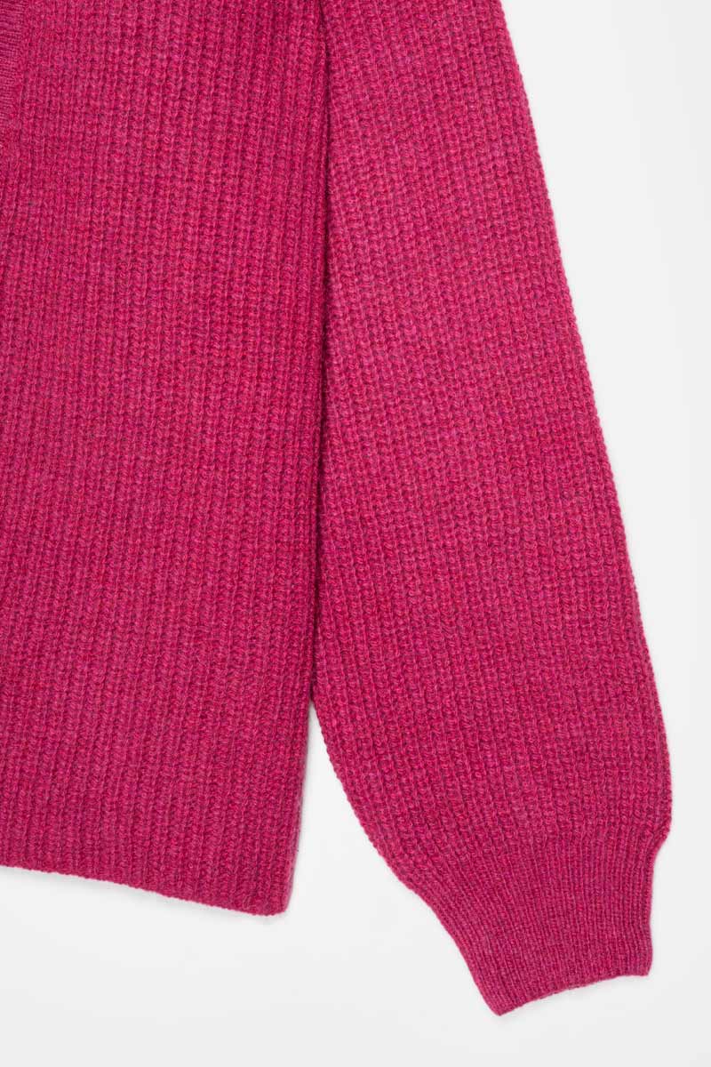 Cardigan Donna Cashmere Rigenerato Margherita Rosa Ciclamino