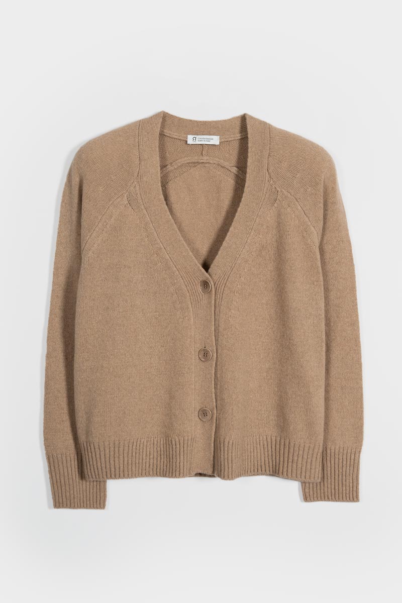 Cardigan con bottoni Donna Cashmere Rigenerato Tosca- Rifò Lab Moda circolare made in Italy 
