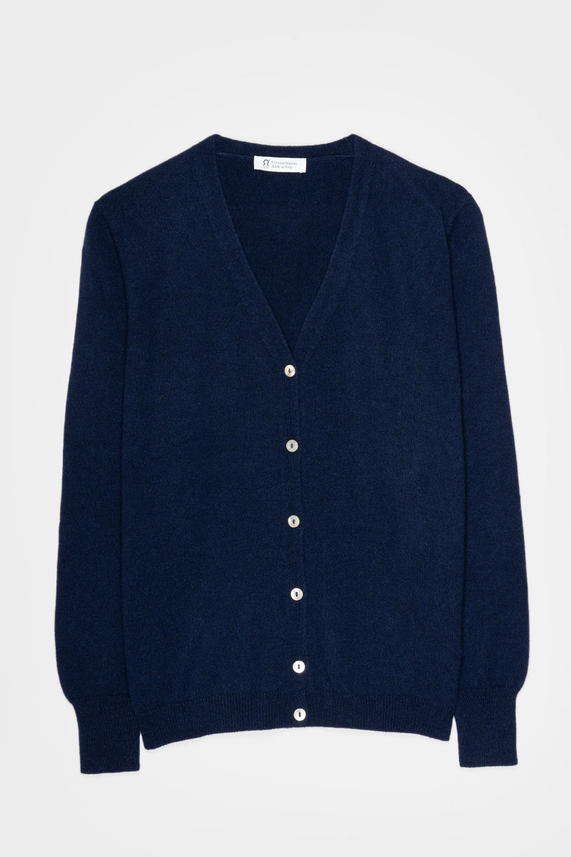 Cardigan Donna Light Cashmere Rigenerato Letizia Blu