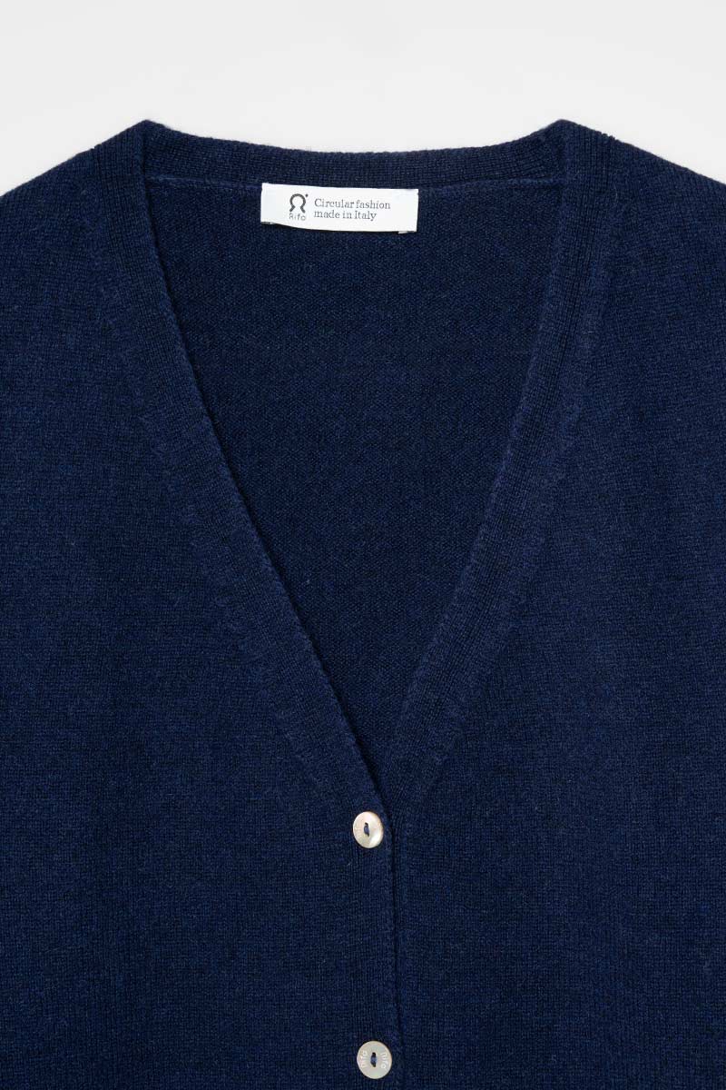 Cardigan Donna Light Cashmere Rigenerato Letizia Blu