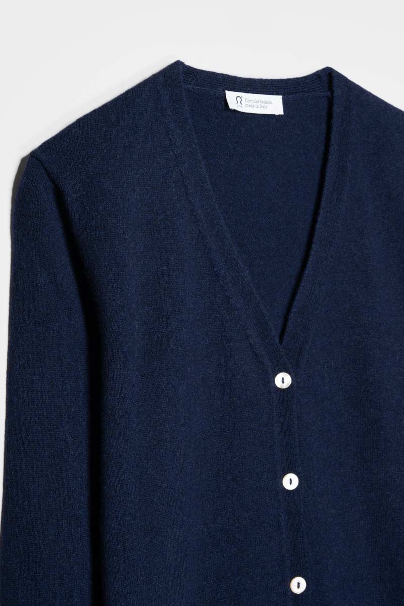 Cardigan Donna Light Cashmere Rigenerato Letizia Blu