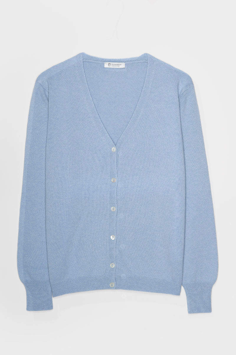 Azzurro Nuvola | Cardigan Donna Light Cashmere Rigenerato Letizia