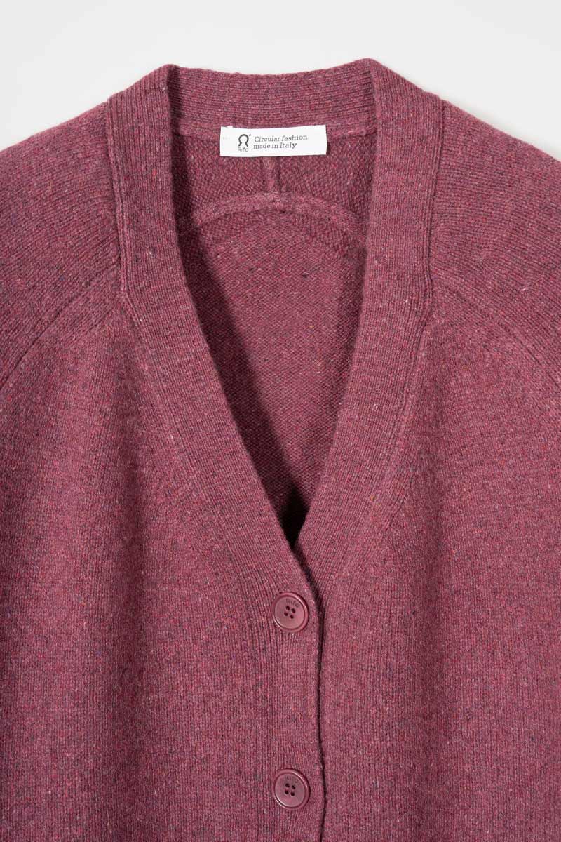 Cardigan Cashmere Donna Corto con Bottoni Tosca  - Rifò Lab Moda circolare made in Italy
Rosso Marsala