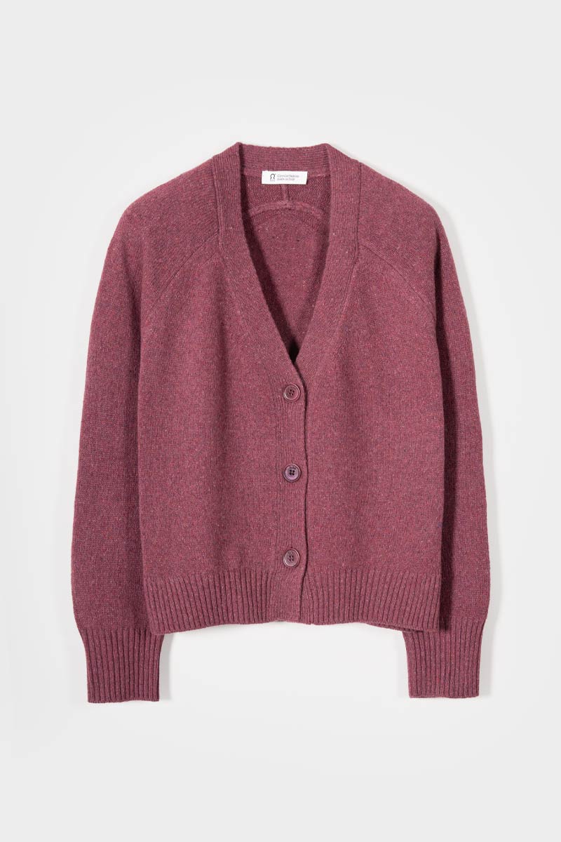 Cardigan Cashmere Donna Corto con Bottoni Tosca  - Rifò Lab Moda circolare made in Italy
Rosso Marsala
