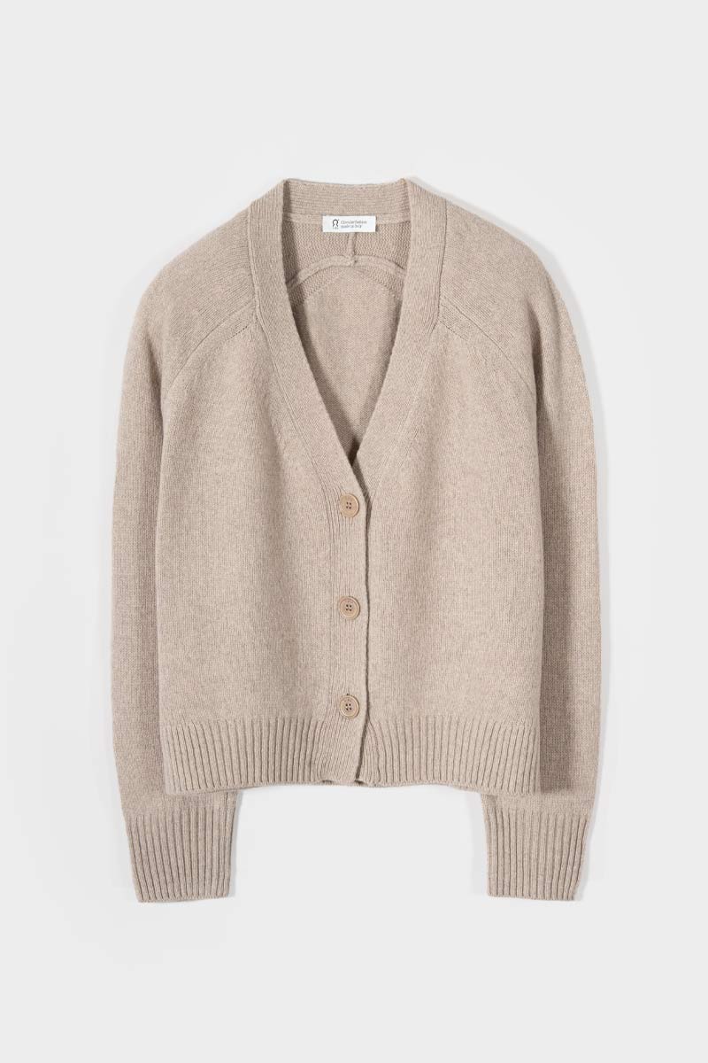 Cardigan Cashmere Donna Corto con Bottoni Tosca  - Rifò Lab Moda circolare made in Italy
Beige Sabbia
