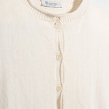 Cardigan Donna Manica Media Cotone Rigenerato Leda Bianco