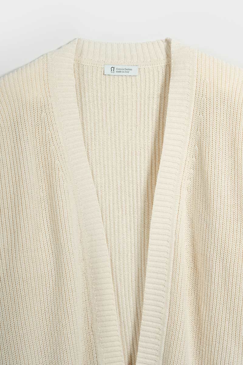 Bianco Burro | Cardigan Donna Cotone Rigenerato Irma