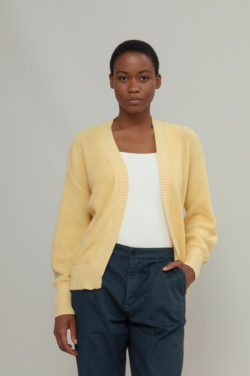 Giallo Crema | Cardigan Donna Cotone Rigenerato Irma