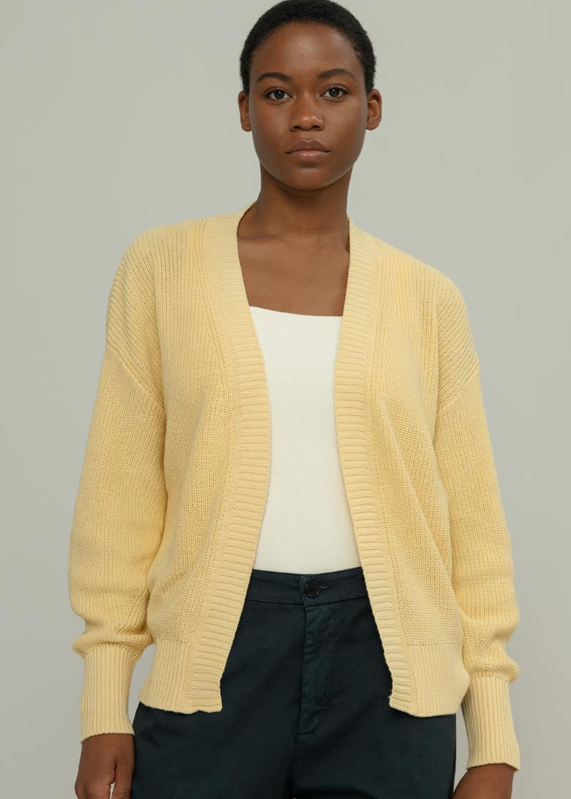 Giallo Crema | Cardigan Donna Cotone Rigenerato Irma