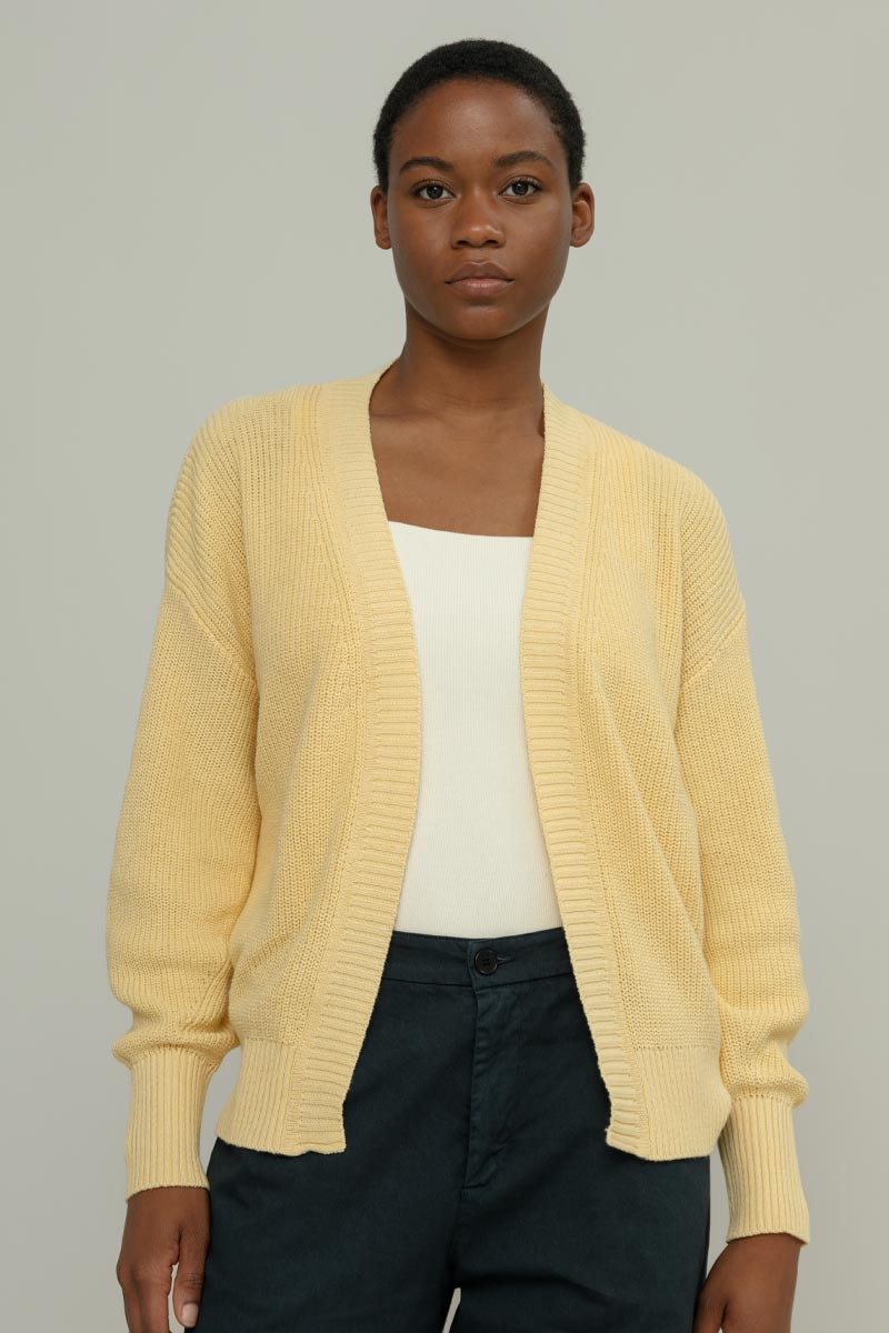 Giallo Crema | Cardigan Donna Cotone Rigenerato Irma