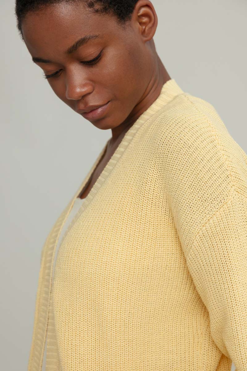 Giallo Crema | Cardigan Donna Cotone Rigenerato Irma