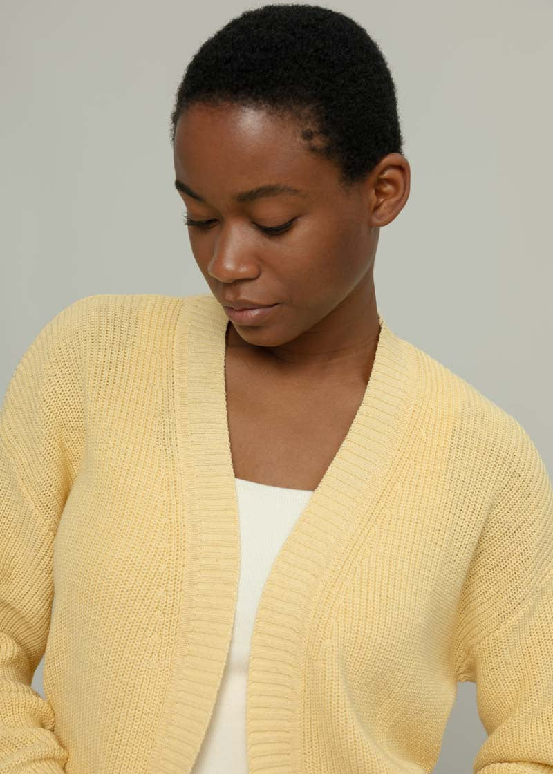 Giallo Crema | Cardigan Donna Cotone Rigenerato Irma