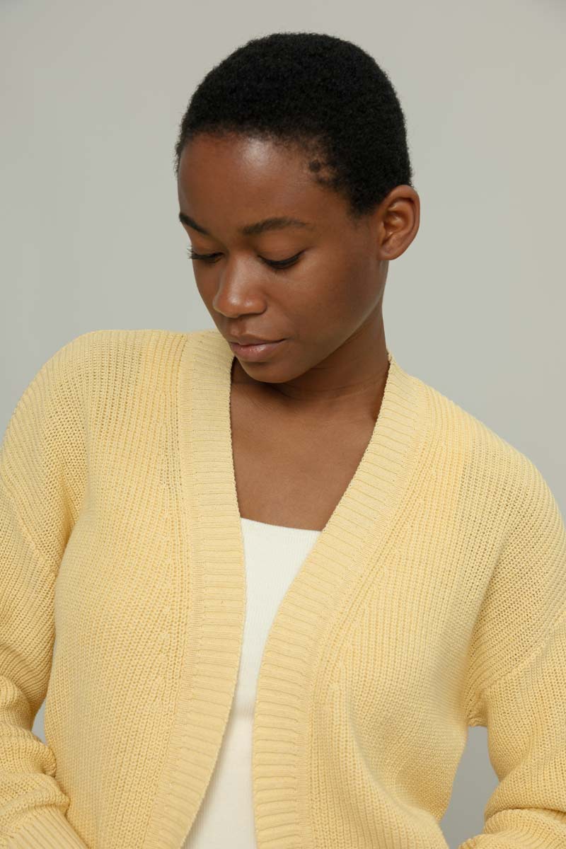 Giallo Crema | Cardigan Donna Cotone Rigenerato Irma