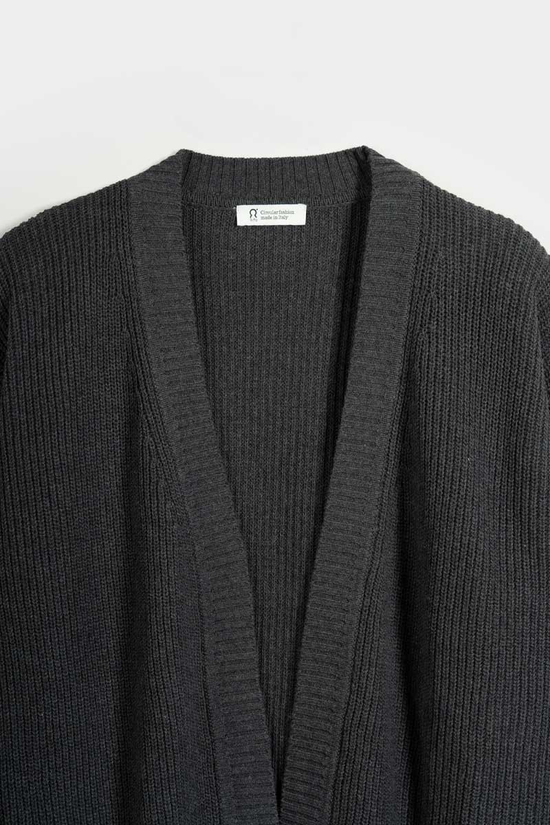 Grigio Antracite | Cardigan Donna Cotone Rigenerato Irma