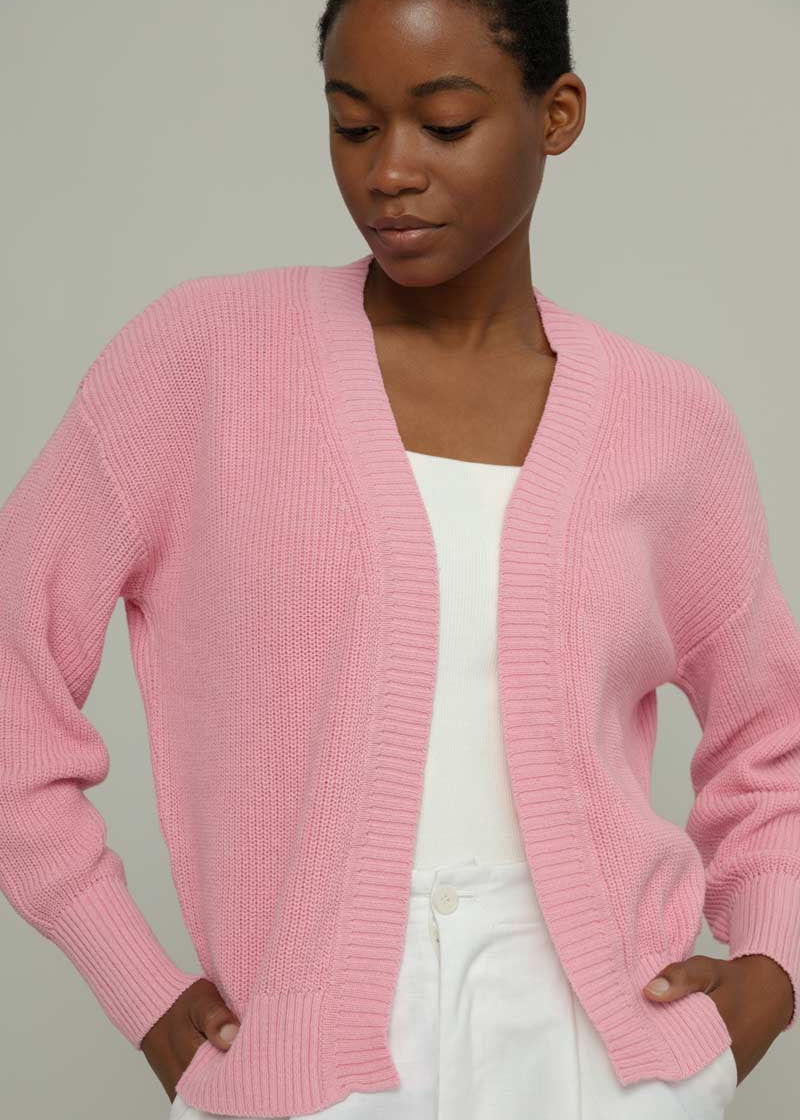 Rosa Ciliegio | Cardigan Donna Cotone Rigenerato Irma