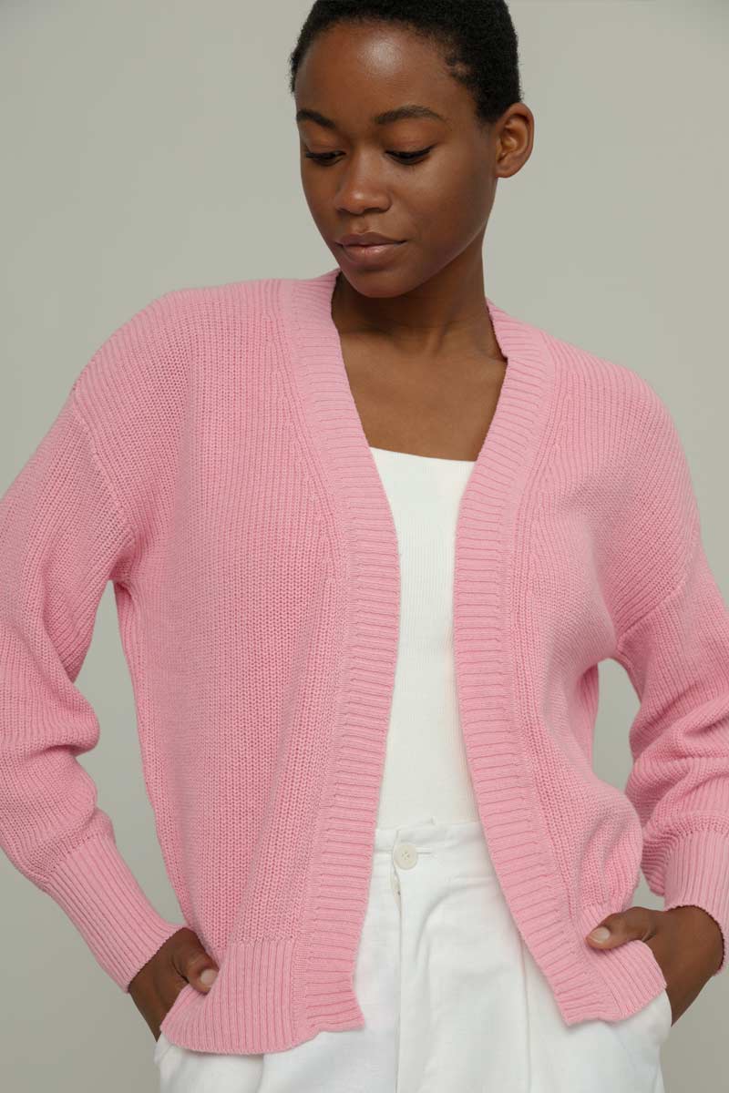 Rosa Ciliegio | Cardigan Donna Cotone Rigenerato Irma