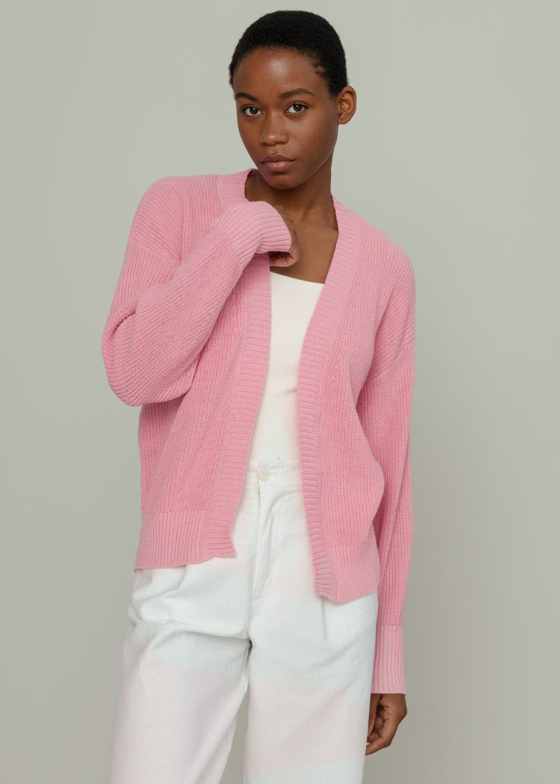 Rosa Ciliegio | Cardigan Donna Cotone Rigenerato Irma