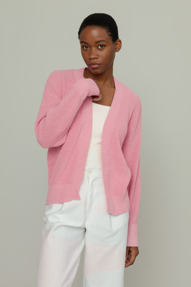 Rosa Ciliegio | Cardigan Donna Cotone Rigenerato Irma