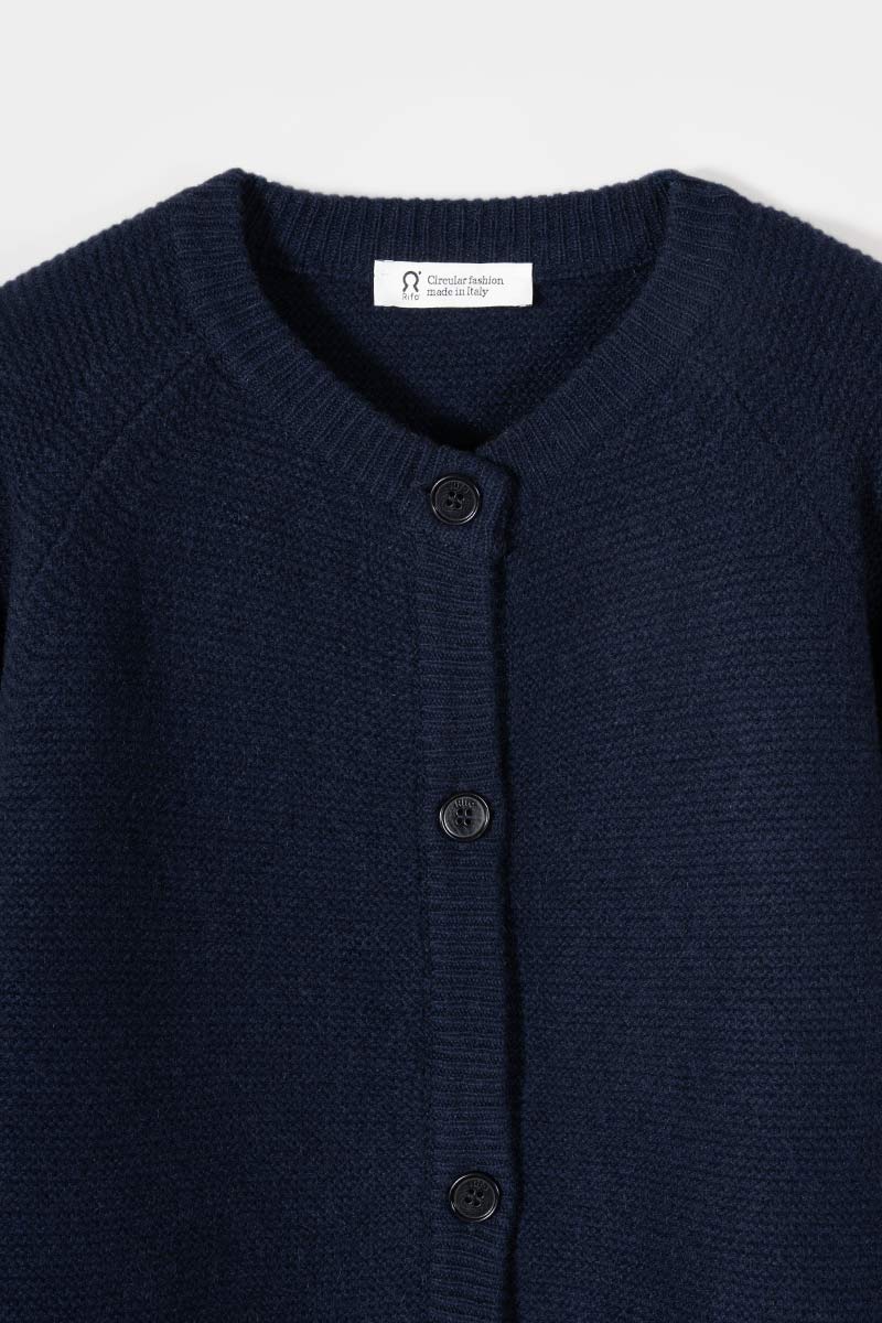Cardigan Corto Donna Cashmere Mafalda - Rifò Lab Moda circolare made in Italy
Blu Mora