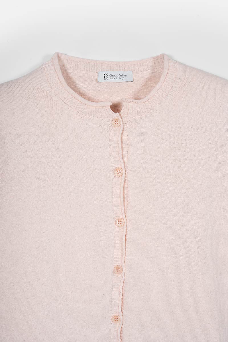 Cardigan Donna Manica Media Cotone Rigenerato Leda