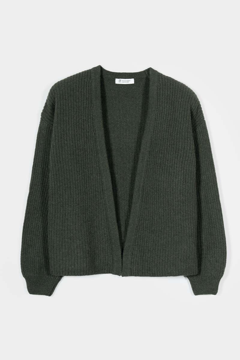 Verde Foresta | Cardigan corto cashmere rigenerato