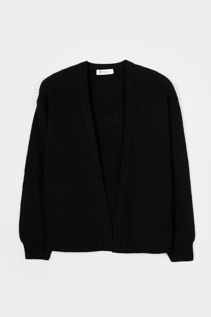 Nero Ardesia | Cardigan corto cashmere rigenerato