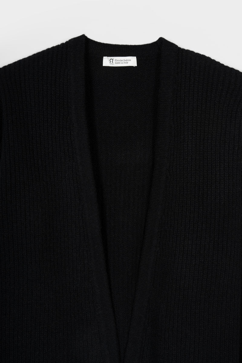 Nero Ardesia | Cardigan corto cashmere rigenerato