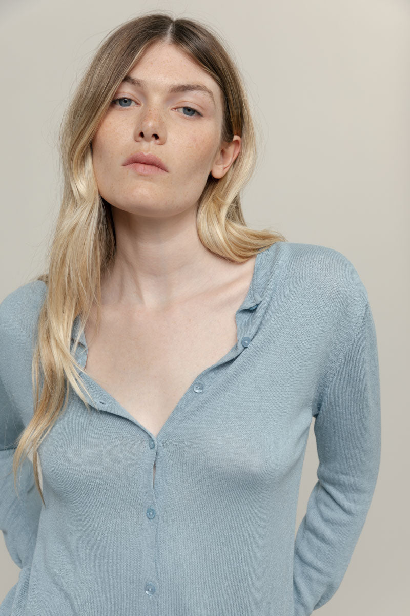 Azzurro Polvere | Cardigan Viscosa Donna Vanessa