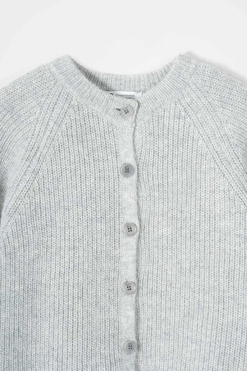 Cardigan Donna Lana Alpaca Riciclata Grigio Vittoria - Rifò Lab Moda circolare made in Italy