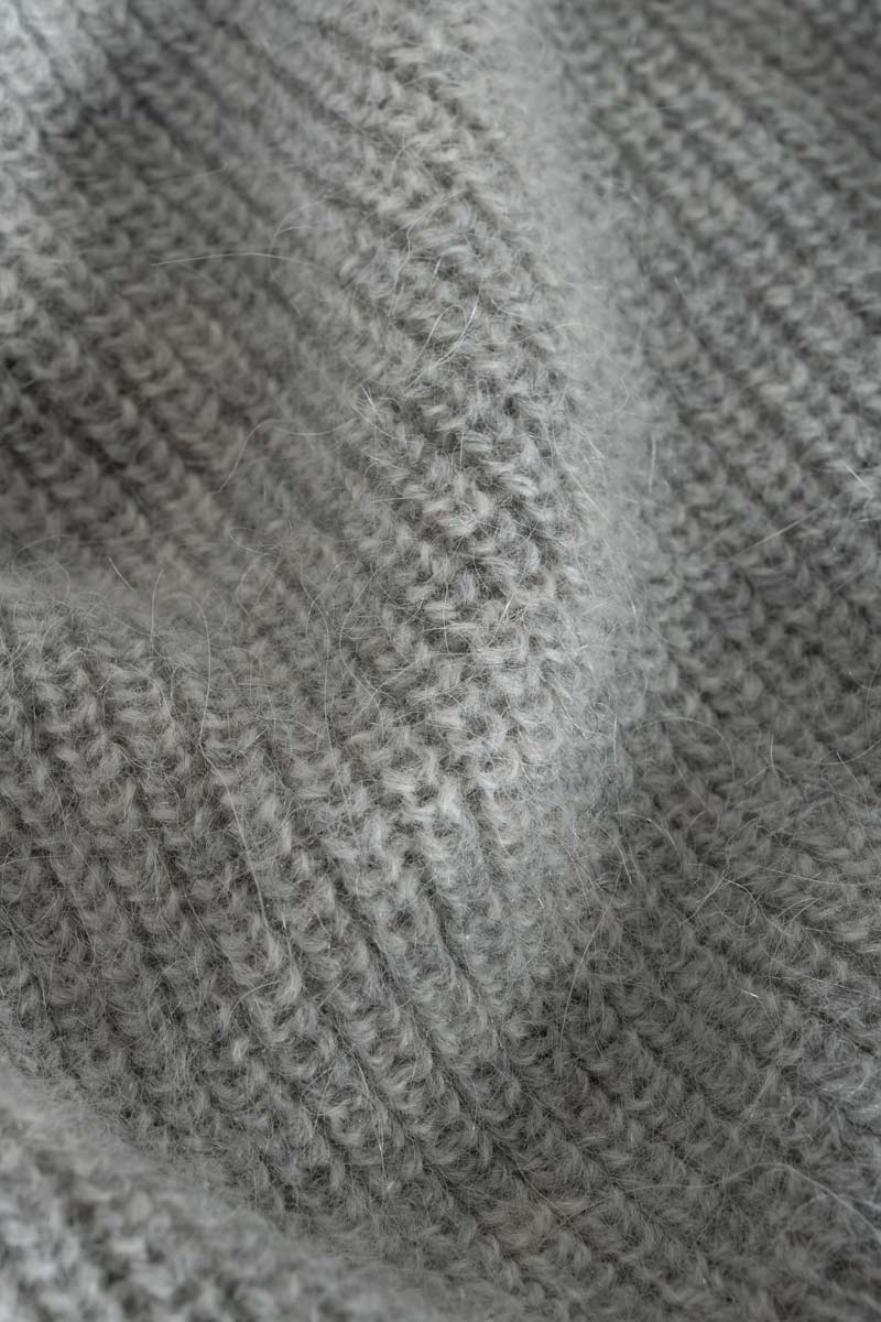 Cardigan Donna Lana Alpaca Riciclata Grigio Vittoria - Rifò Lab Moda circolare made in Italy