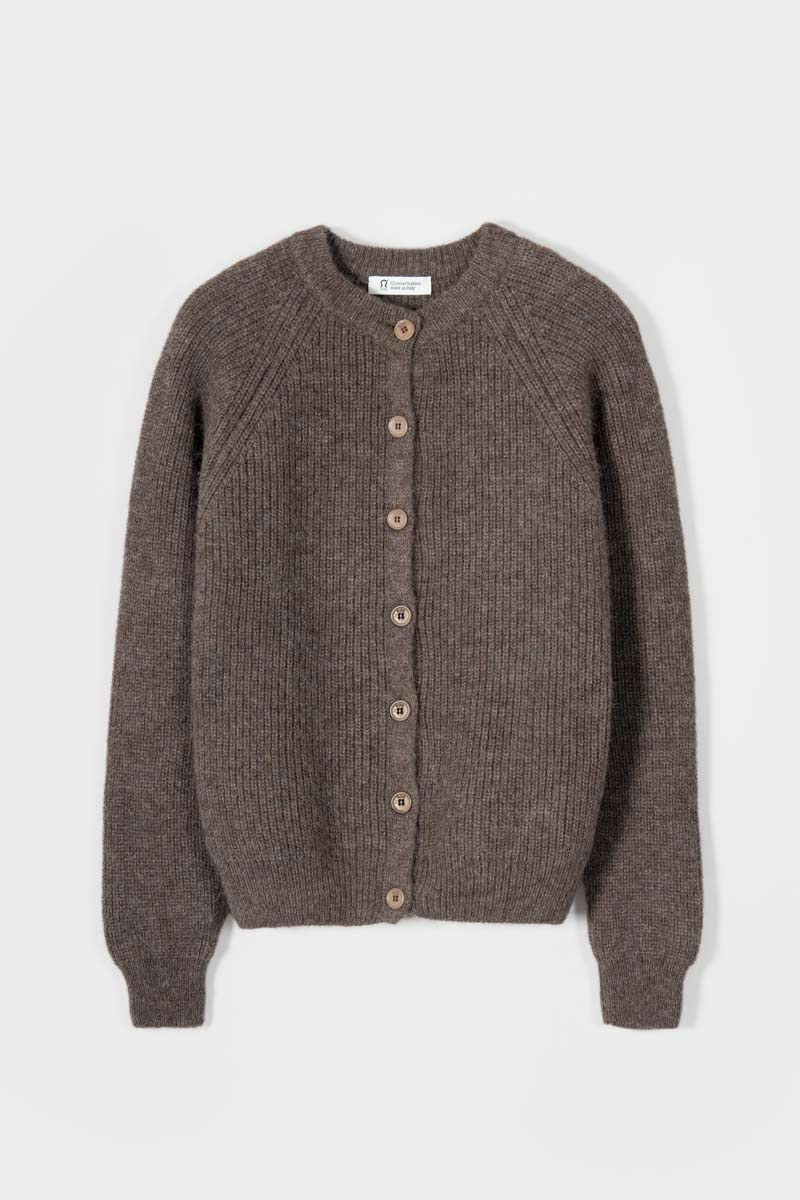 Cardigan Donna Lana Alpaca Riciclata Marrone Vittoria - Rifò Lab Moda circolare made in Italy