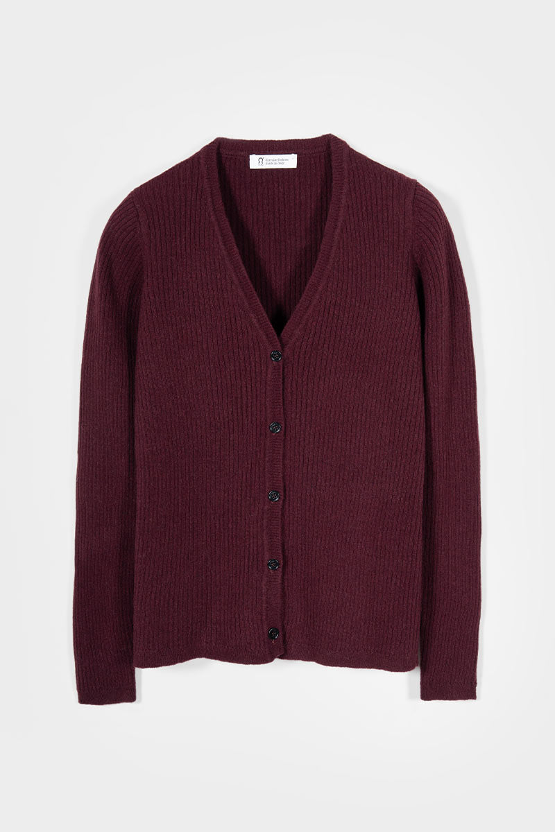 Cardigan con Bottoni Donna Lana Extrafine Sonia  - Rifò Lab Moda circolare made in Italy
Viola Uva