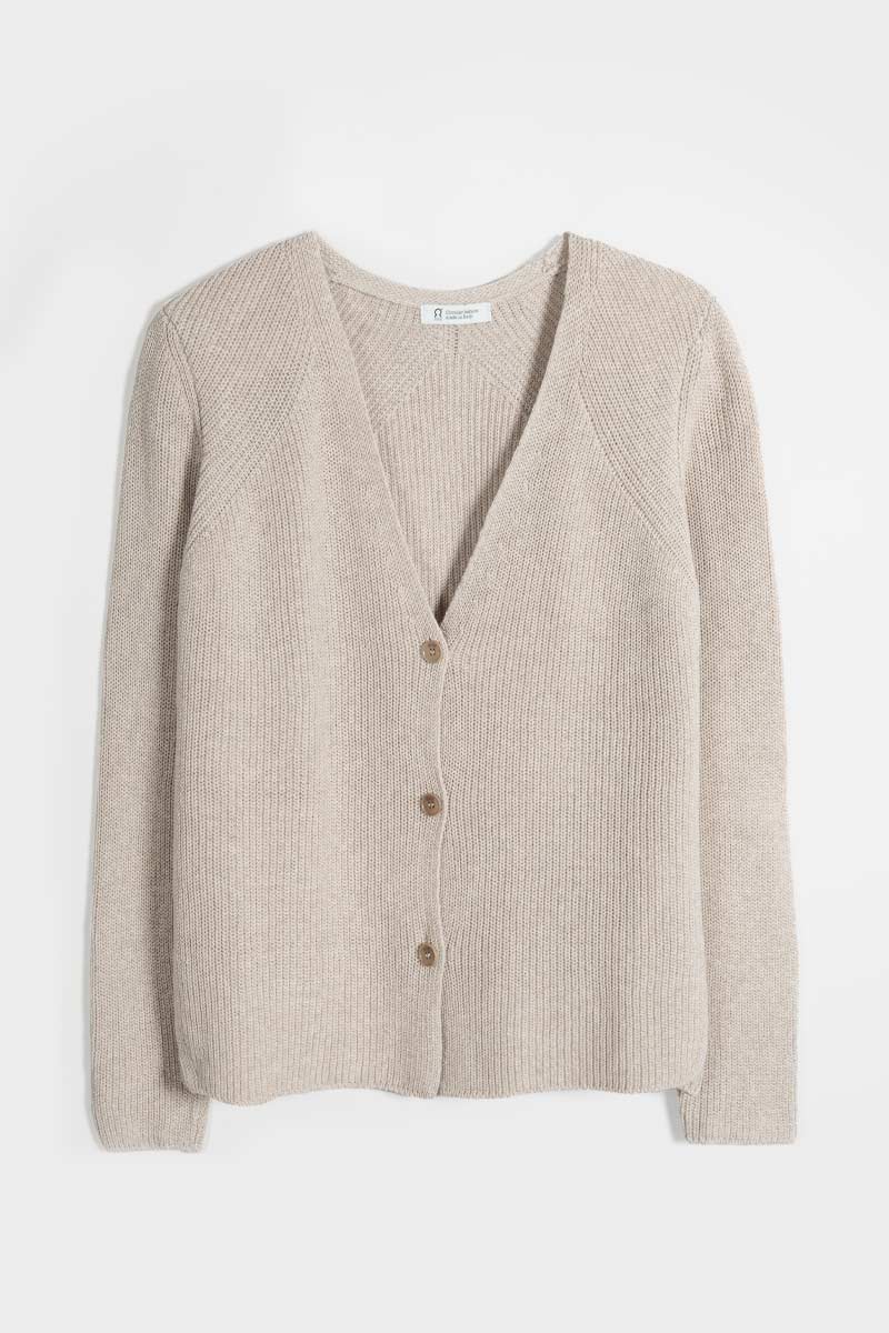 Cardigan Donna Cotone Rigenerato Aspasia Beige