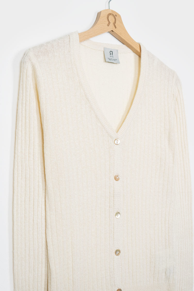 Bianco Grezzo | Cardigan seta rigenerata