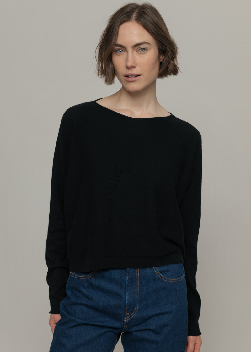 Nero Ardesia | Maglia Donna Cashmere Rigenerato Silvia