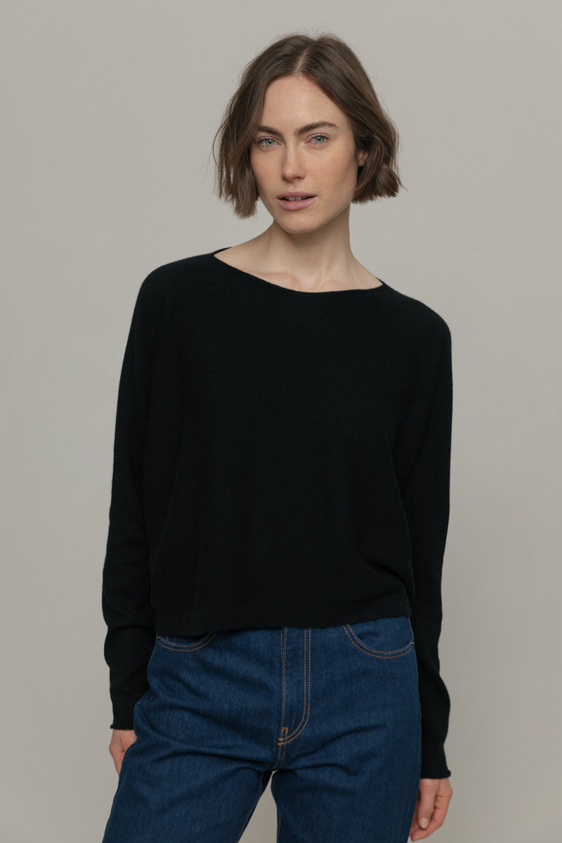 Nero Ardesia | Maglia Donna Cashmere Rigenerato Silvia