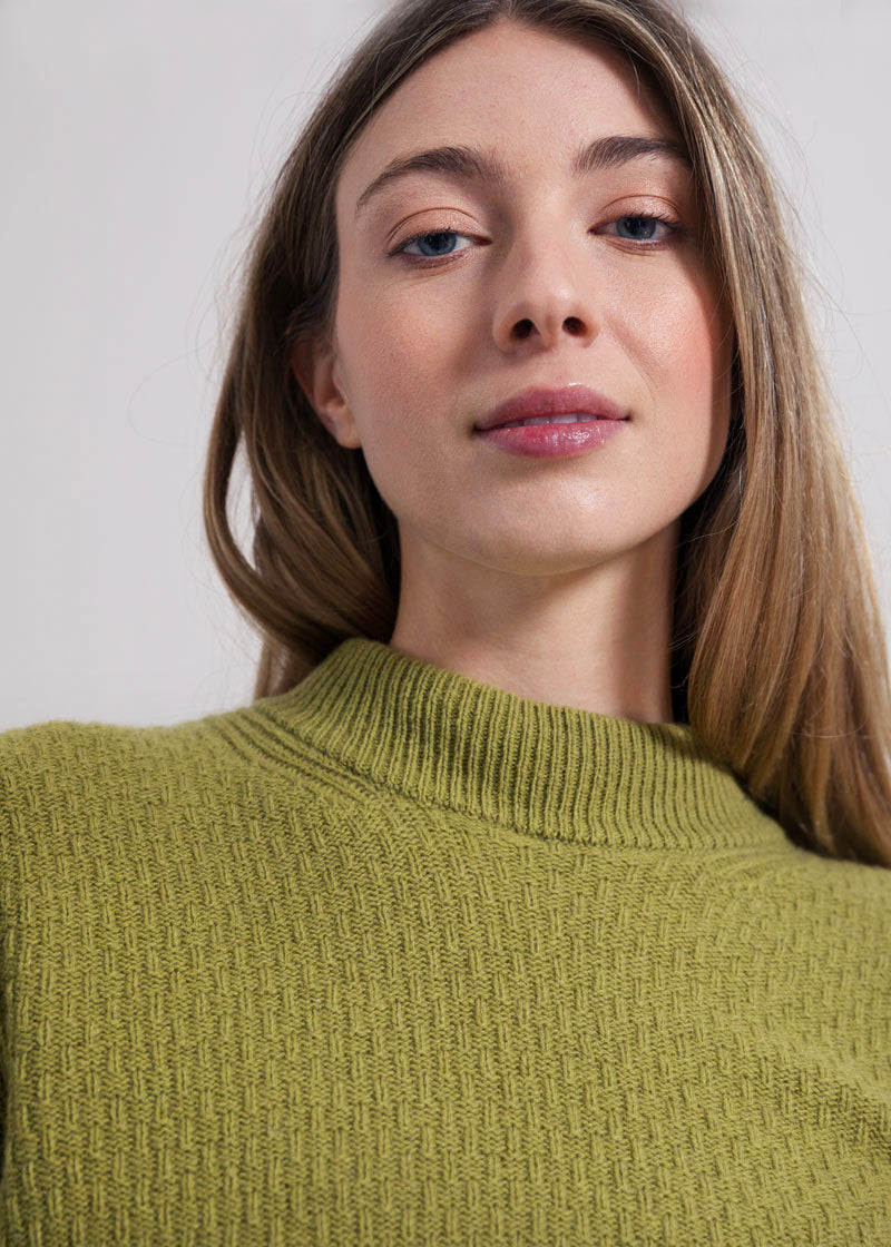 Verde Cavolo | Maglia cashmere rigenerato