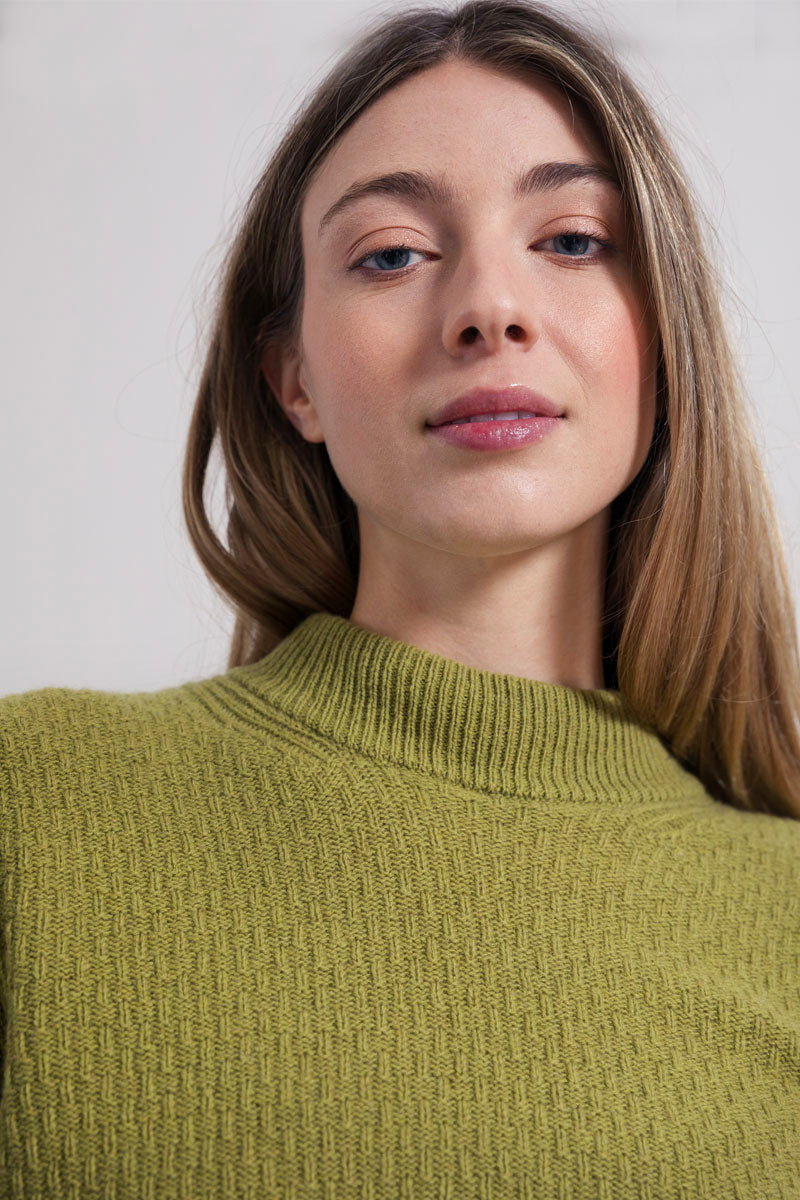 Verde Cavolo | Maglia cashmere rigenerato