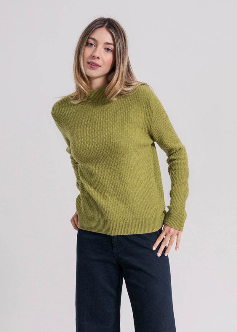 Verde Cavolo | Maglia cashmere rigenerato