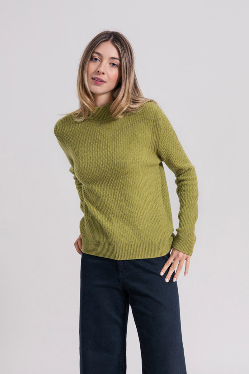 Verde Cavolo | Maglia cashmere rigenerato