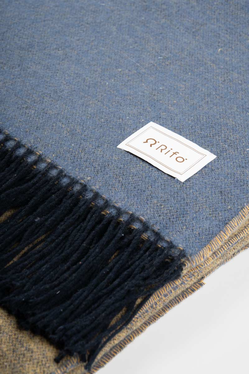 Coperta Cotone Rigenerato Clint Giallo Denim