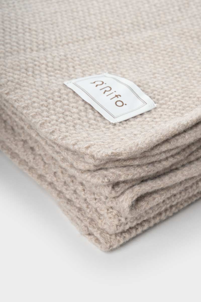 Beige Naturale | Coperta lana rigenerata Nido