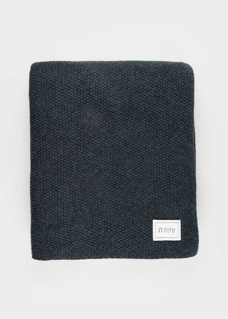 Grigio Carbone | Coperta lana rigenerata Nido