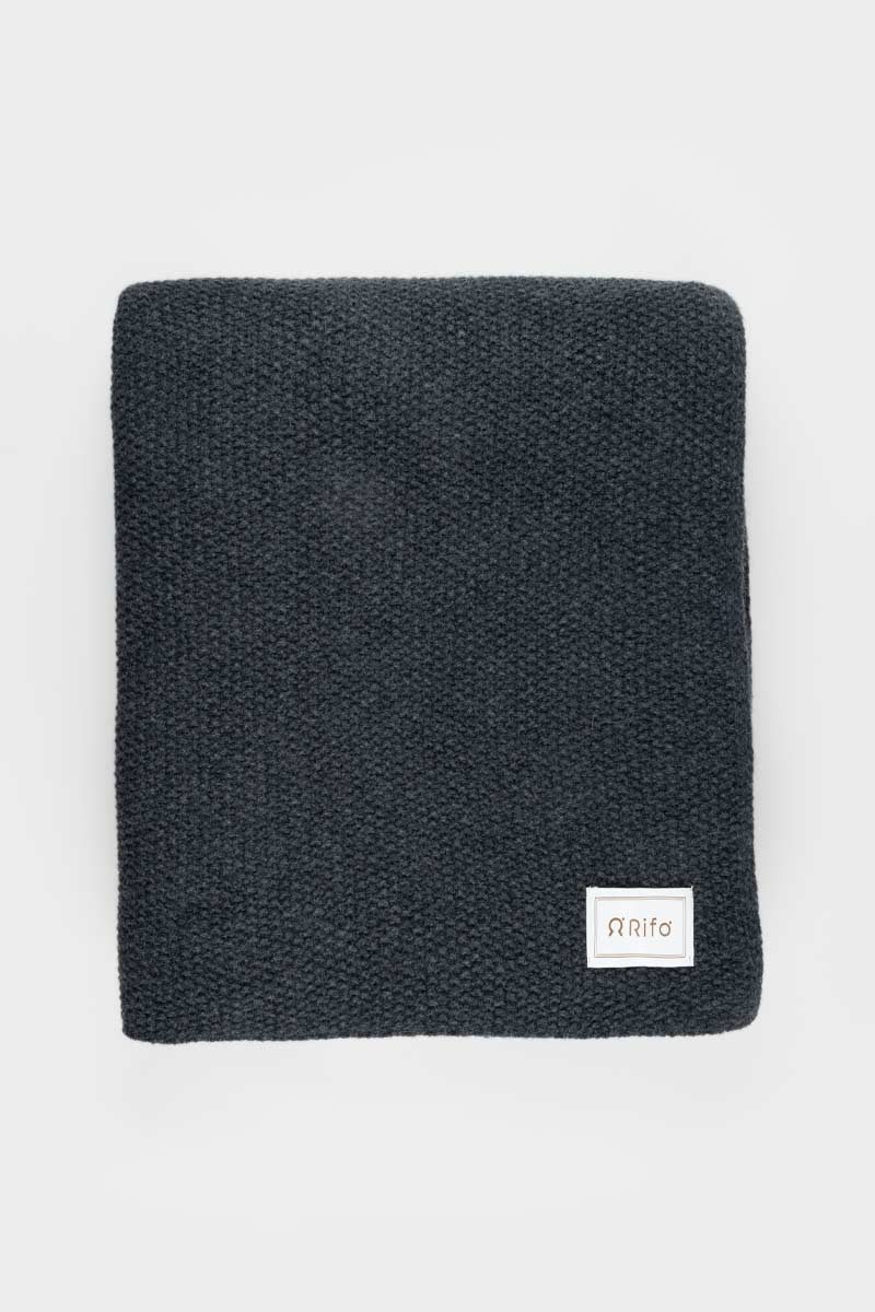 Grigio Carbone | Coperta lana rigenerata Nido