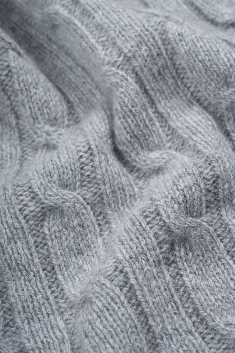 Coperta Lana e Cashmere Rigenerato Grigio Elide - Rifò Lab Moda circolare made in Italy