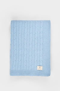 Coperta Lana e Cashmere Rigenerato Azzurra Elide - Rifò Lab Moda circolare made in Italy