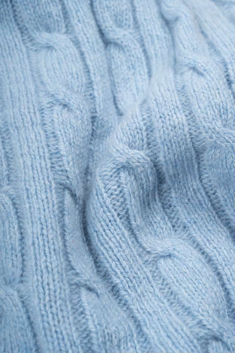Coperta Lana e Cashmere Rigenerato Azzurra Elide - Rifò Lab Moda circolare made in Italy