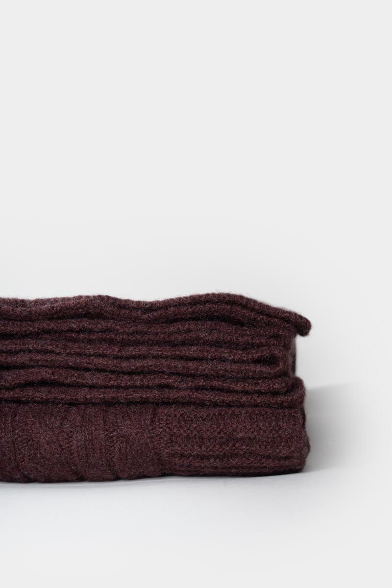 Coperta Lana e Cashmere Rigenerato Marrone Elide - Rifò Lab Moda circolare made in Italy